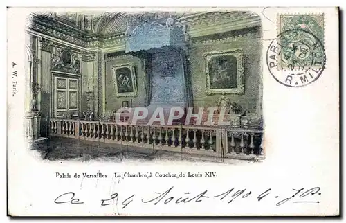 Cartes postales Versailles Palais La chambre a coucher de Louis XIV