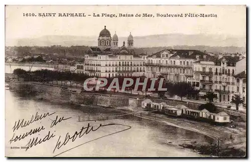 Cartes postales Saint Raphael La plage Bains de mer Boulevard Felix Martin