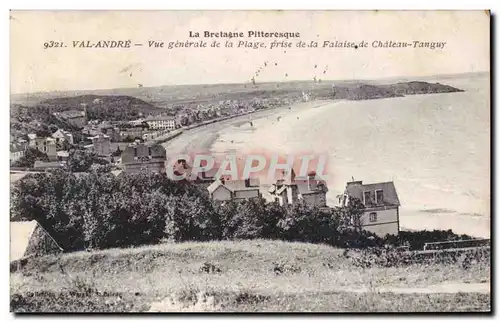 Cartes postales Val Andre Vue generale de la plage prise de la falaise de Chateau Tanguy