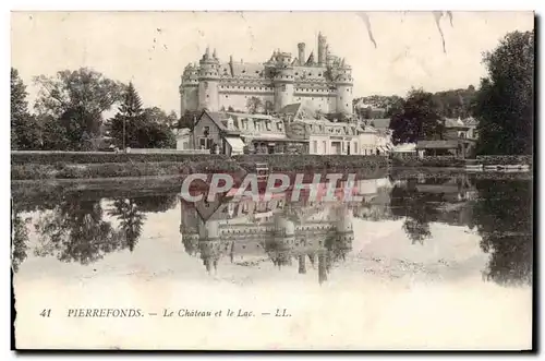 Cartes postales Pierrefonds Le chateau et le lac