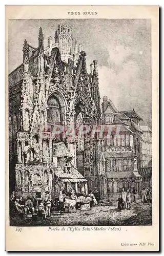 Ansichtskarte AK Rouen Porche de l eglise Saint Maclou (1820)