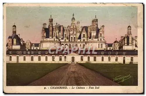 Cartes postales Chambord Le chateau Face sud