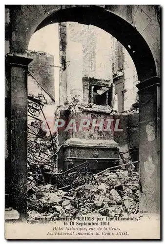 Cartes postales Reims Hotel historique rue de la Grue