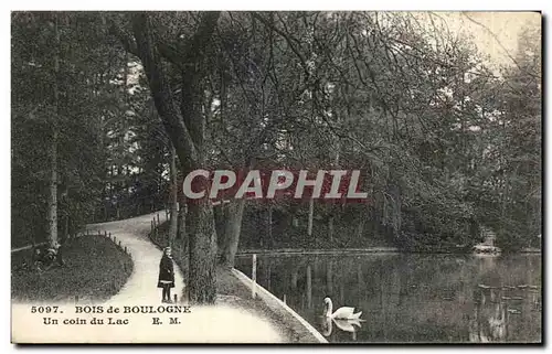 Cartes postales Paris Bois de Boulogne Un coin du lac