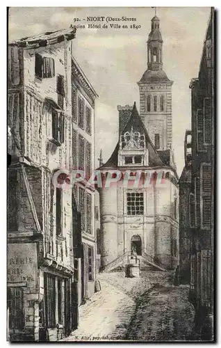 Cartes postales Niort Ancien hotel de ville en 1840