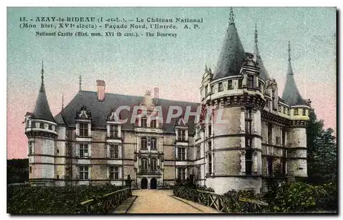 Cartes postales Azay le Rideau Le chateau national