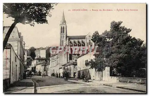 Cartes postales Angouleme Route de Bordeaux Eglise Saint Ausone