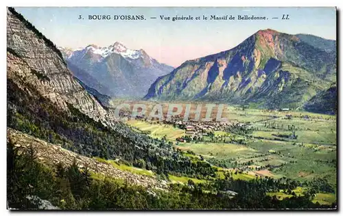 Ansichtskarte AK Bourg d Oisans Vue generale et le massif de Belledonne