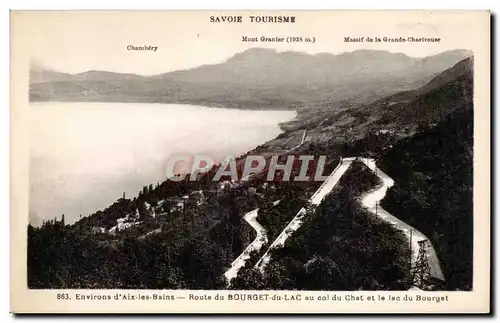 Ansichtskarte AK Environs d Aix les Bains Route du Bourget au col du chat et le lac du Bourget