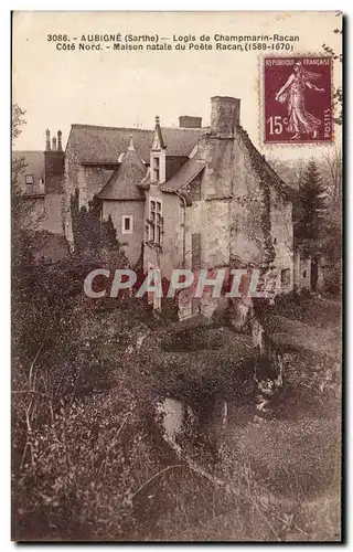 Cartes postales Aubigne Logis de Champmarin Racan Maison natale du poete Racan
