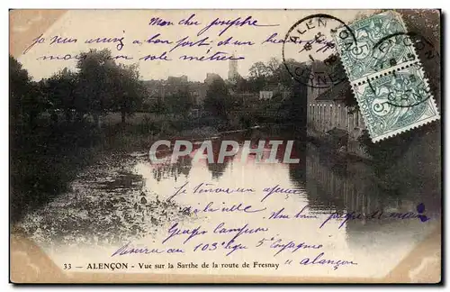 Cartes postales Alencon Vue sur la Sarthe de la route de Fresnay