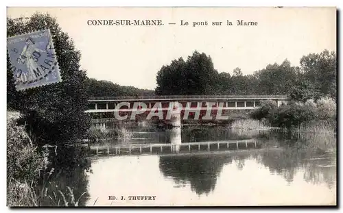 Ansichtskarte AK Conde sur Marne Le pont sur la Marne