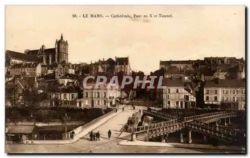 Cartes postales Le Mans Cathedrale Pont en X et tunnel