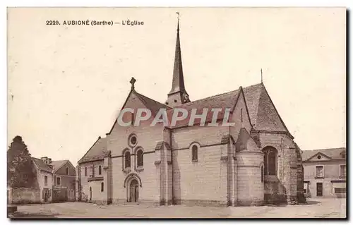 Cartes postales Aubigne L eglise