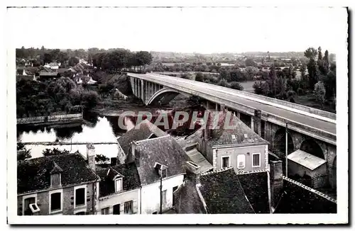 Moderne Karte Beaumont sur Sarthe Le nouveau pont sur la Sarthe