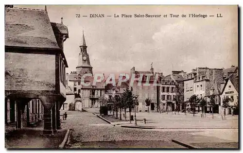 Ansichtskarte AK Dinan La place Saint Sauveur et tour de l horloge