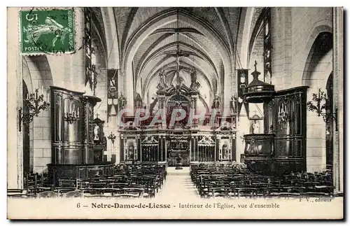 Cartes postales Notre Dame de Liesse Interieur de l eglise vue d ensemble