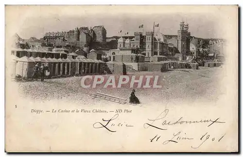 Cartes postales Dieppe Le casino et le vieux chateau