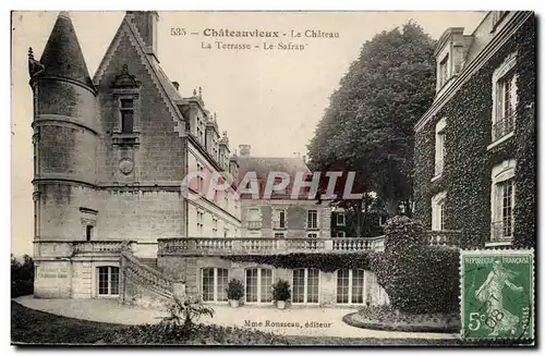 Ansichtskarte AK Chateauvieux Le chateau La terrasse Le safran