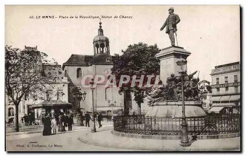 Cartes postales Le Mans Place de la Republique Statue de Chanzy