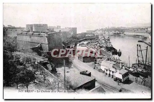 Cartes postales Brest Le chateau et le port de guerre