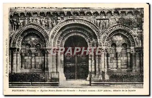 Cartes postales Poitiers Eglise Notre Dame la Grande Portail roman