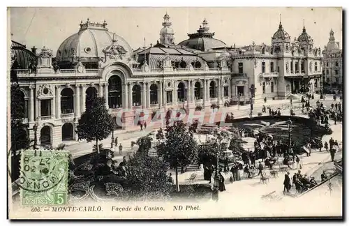 Cartes postales Monaco Monte Carlo Facade du casino