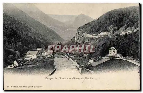 Cartes postales Gorges de l Areuse Champ de moulin