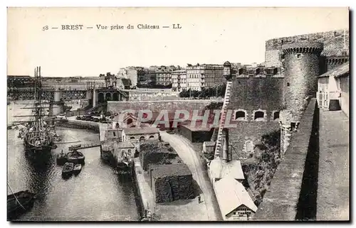 Cartes postales Brest Vue prise du chateau