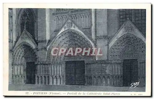 Cartes postales Poitiers Portail de la cathedrale Saint Pierre