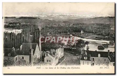 Ansichtskarte AK Pau Le Gave et la chaine des Pyrenees