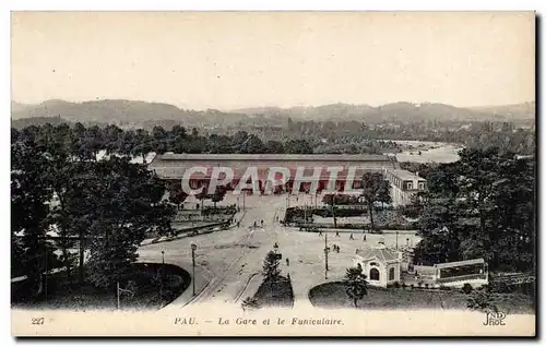 Ansichtskarte AK Pau La gare et le funiculaire