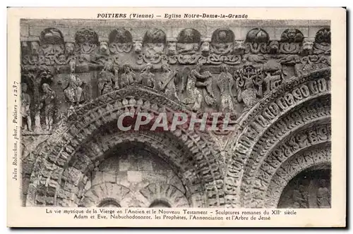 Cartes postales Poitiers Eglise Notre dame la Grande La vie mystique en l ancien et le nouveau Testament