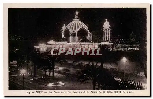 Ansichtskarte AK Nice La promenade des Anglais et le palais de la jetee (effet de nuit)