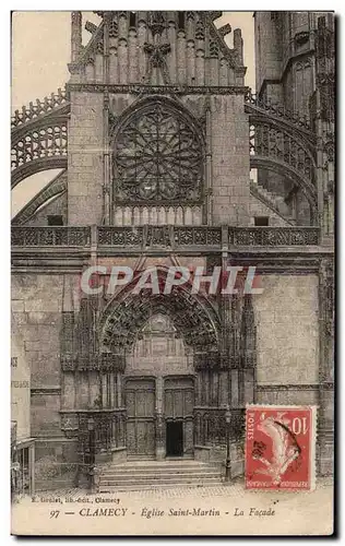 Cartes postales Clamecy Eglise St Martin La facade