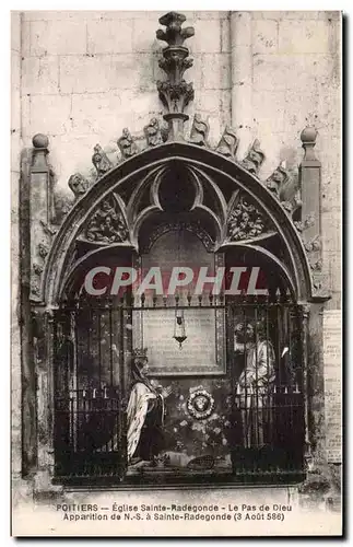 Cartes postales Poitiers Eglise Sainte Radegonde Le pas de Dieu Apparition de ND a Sainte RAdegonde