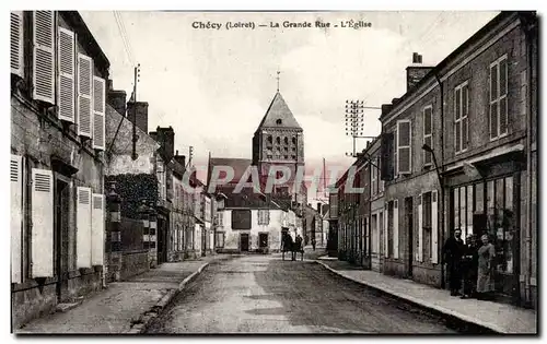 Cartes postales Checy La grande rue L eglise