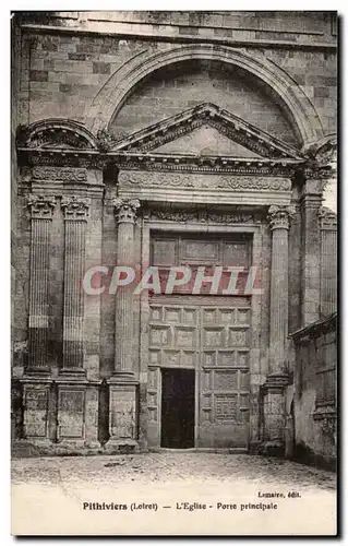 Cartes postales Pithiviers L eglise Porte principale