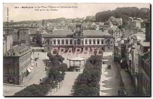 Morlaix - La Place Thiers - Hotel de Ville - Cartes postales