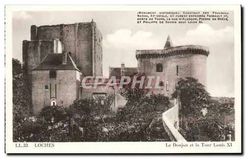 Loches - Donjon et la Tour Louis XI - Cartes postales