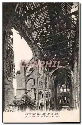 Soissons - La Cathedrale - Le Nef - Ansichtskarte AK