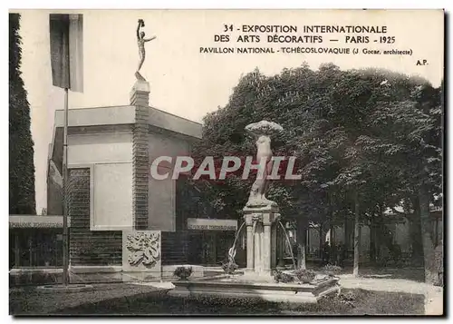 Cartes postales Paris Exposition internationale des Arts decoratifs 1925 Pavillon nationla Tchecoslovaquie