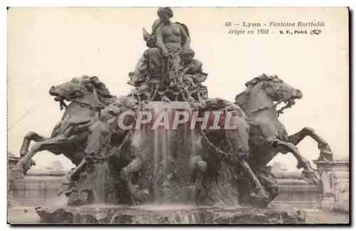 Ansichtskarte AK Lyon Fontaine Bartholdi erigee en 1892 Cheval Chevaux Horse