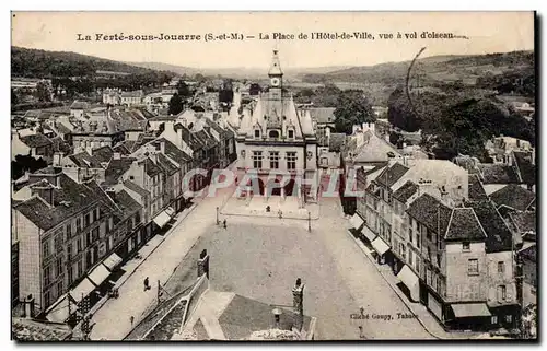 Cartes postales La Ferte sous Jouarre La place de l hotel de ville vue a vol d oiseau