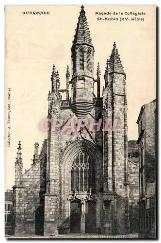 Guerande - Facade de la Collegiale St Robin - Ansichtskarte AK