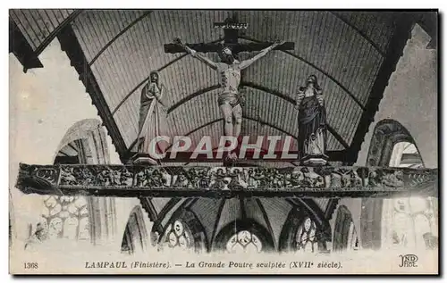 Lampaul - La Grande Poutre Sculptee - Cartes postales