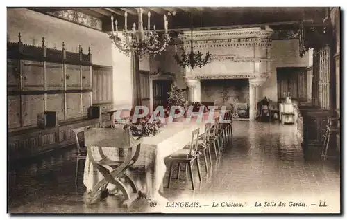 Cartes postales Langeais Le chateau Salle des gardes