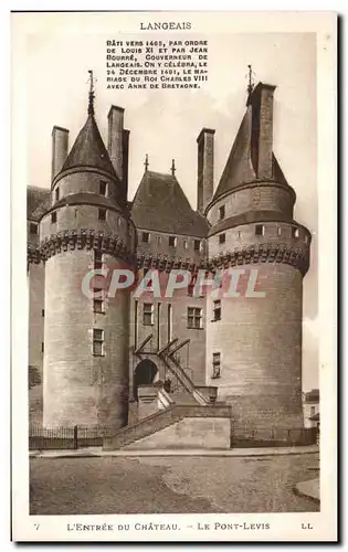 Ansichtskarte AK Langeais Le chateau L entree Le pont levis