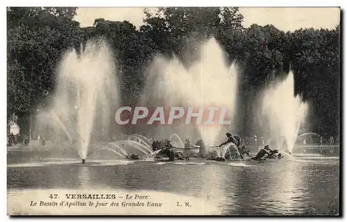 Ansichtskarte AK Versailles Le parc Le bassin d Apollon le jour des grande eaux