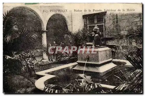 Cartes postales Perpignan Statue de la pensee Interieur de la mairie